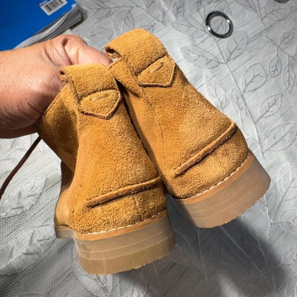 Madewell Suede Lace-Up Boots Women’s 6M – Camel Brown